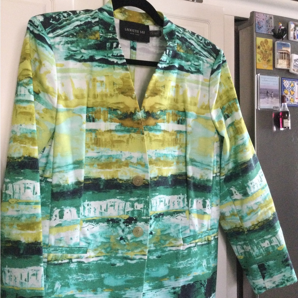 Lafayette 148 New York Green and Yellow Women's Jacket